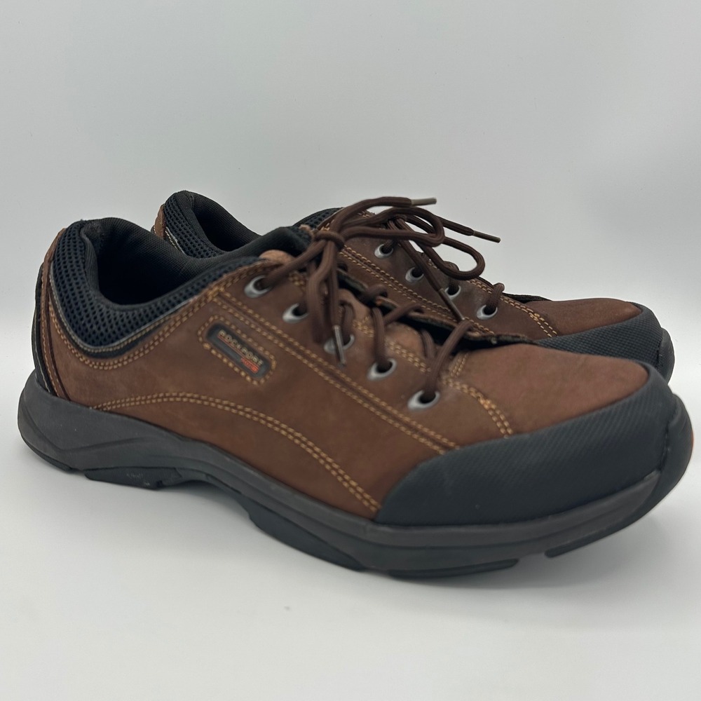 Rockport‎ Mens K58151 Leather Walking Shoes Brown Comfort Sneakers US 11M